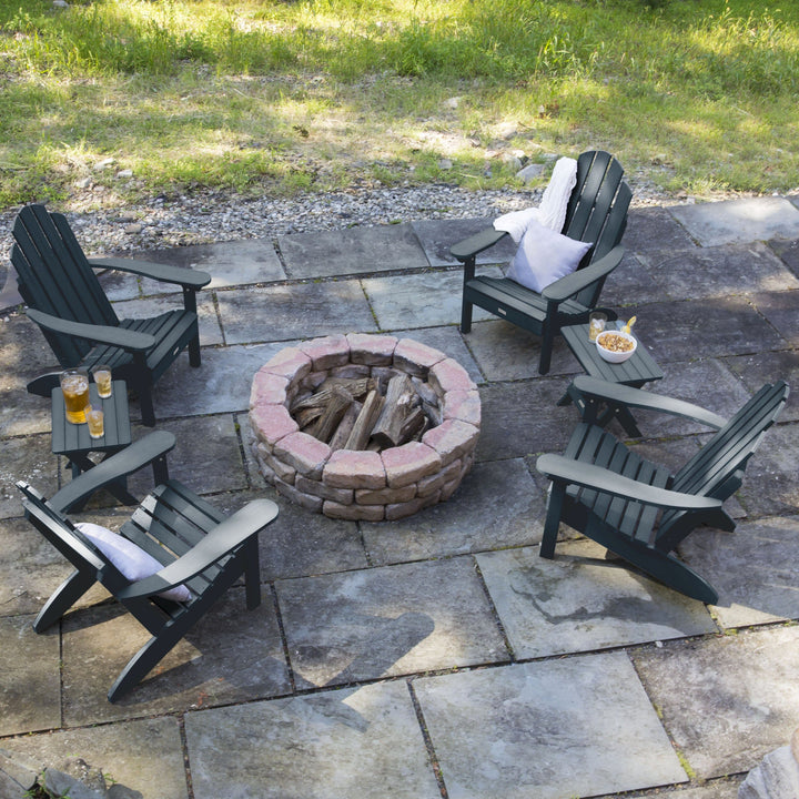 4 Classic Westport Adirondack Chairs with 2 Folding Side Tables Kitted Sets Highwood USA