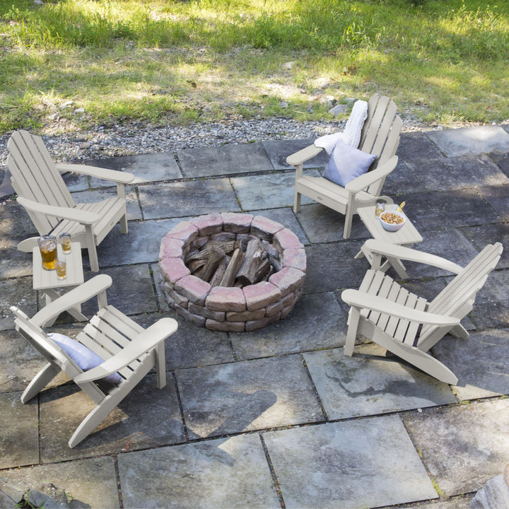 4 Classic Westport Adirondack Chairs with 2 Folding Side Tables Kitted Sets Highwood USA