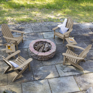 4 Classic Westport Adirondack Chairs with 2 Folding Side Tables Kitted Sets Highwood USA