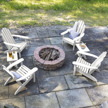 4 Classic Westport Adirondack Chairs with 2 Folding Side Tables Kitted Sets Highwood USA