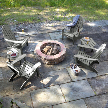 4 Classic Westport Adirondack Chairs with 2 Side Tables Kitted Sets Highwood USA