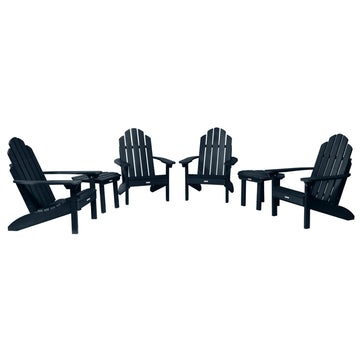 4 Classic Westport Adirondack Chairs with 2 Side Tables Kitted Sets Highwood USA Federal Blue