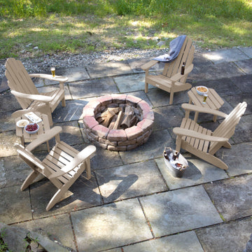 4 Classic Westport Adirondack Chairs with 2 Side Tables Kitted Sets Highwood USA