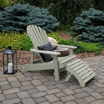 King Hamilton Folding & Reclining Adirondack Chair and Ottoman Adirondack Chairs Highwood USA