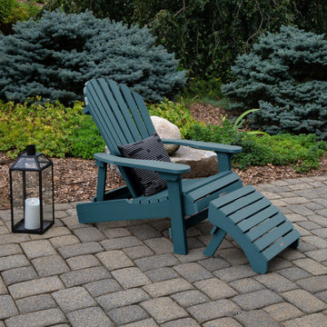 King Hamilton Folding & Reclining Adirondack Chair and Ottoman Adirondack Chairs Highwood USA