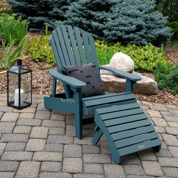 King Hamilton Folding & Reclining Adirondack Chair and Ottoman Adirondack Chairs Highwood USA