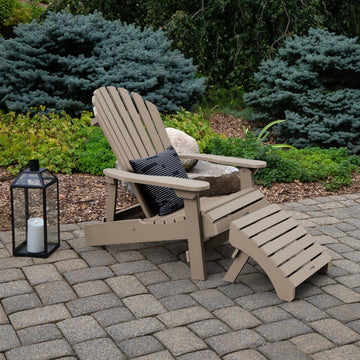 King Hamilton Folding & Reclining Adirondack Chair and Ottoman Adirondack Chairs Highwood USA