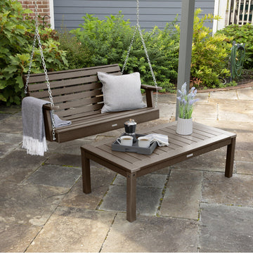 Weatherly Porch Swing 4ft and Adirondack Coffee Table Kitted Sets Highwood USA