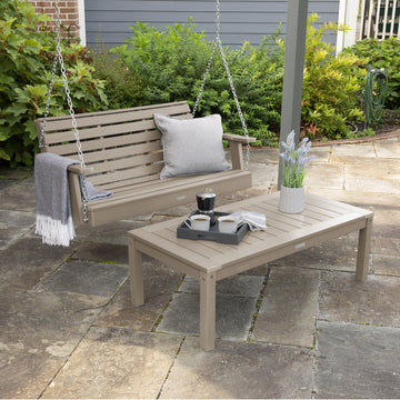 Weatherly Porch Swing 4ft and Adirondack Coffee Table Kitted Sets Highwood USA