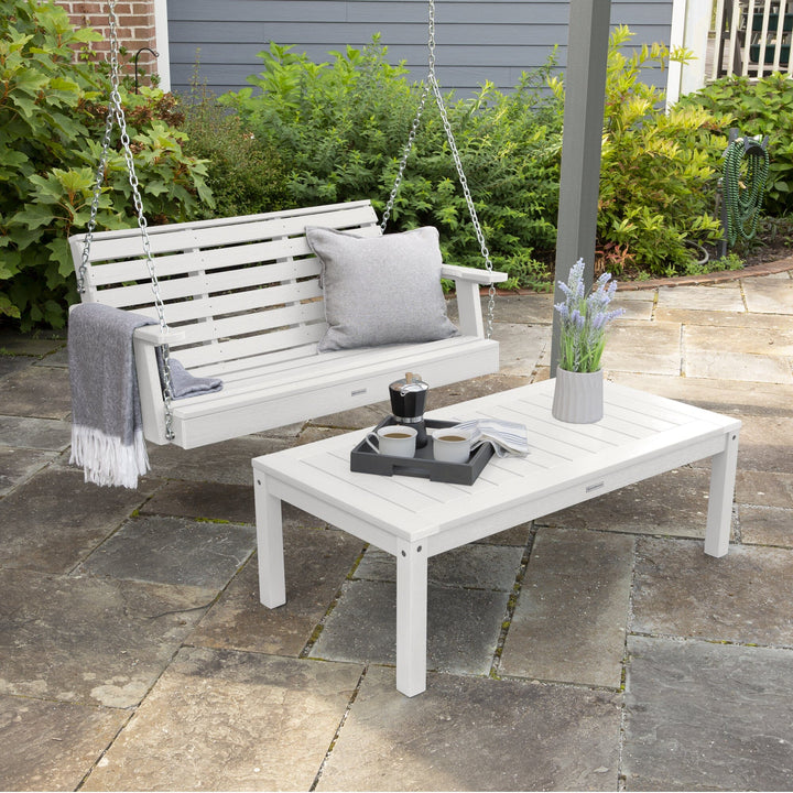 Weatherly Porch Swing 4ft and Adirondack Coffee Table Kitted Sets Highwood USA