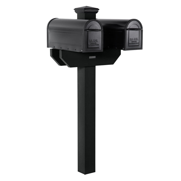 Hazleton Side-by-side Mailbox Post Outdoor Structures Highwood USA Black