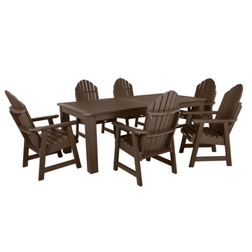 Hamilton 7pc Outdoor Dining Set 42in x 84in - Dining Height Dining Highwood USA Weathered Acorn