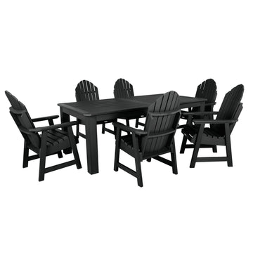 Hamilton 7pc Outdoor Dining Set 42in x 84in - Dining Height Dining Highwood USA Black