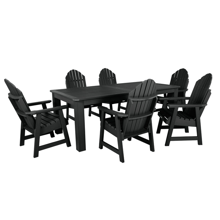 Hamilton 7pc Outdoor Dining Set 42in x 84in - Dining Height Dining Highwood USA Black
