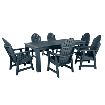 Hamilton 7pc Outdoor Dining Set 42in x 84in - Dining Height Dining Highwood USA Federal Blue