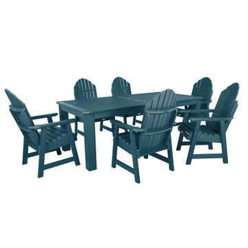 Hamilton 7pc Outdoor Dining Set 42in x 84in - Dining Height Dining Highwood USA Nantucket Blue