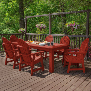 Hamilton 7pc Outdoor Dining Set 42in x 84in - Dining Height Dining Highwood USA