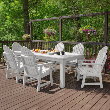 Hamilton 7pc Outdoor Dining Set 42in x 84in - Dining Height Dining Highwood USA