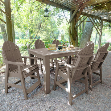 Hamilton 7pc Rectangular Outdoor Dining Set 42in x 72in - Counter Height Dining Highwood USA