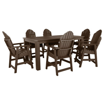 Hamilton 7pc Outdoor Dining Set 42in x 84in - Counter Height Dining Highwood USA Weathered Acorn