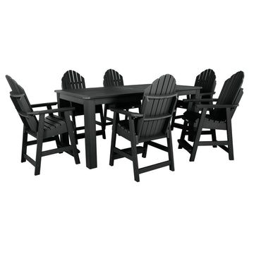 Hamilton 7pc Outdoor Dining Set 42in x 84in - Counter Height Dining Highwood USA Black