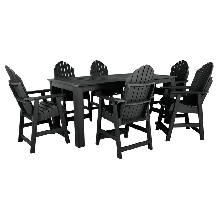 Hamilton 7pc Outdoor Dining Set 42in x 84in - Counter Height Dining Highwood USA Black