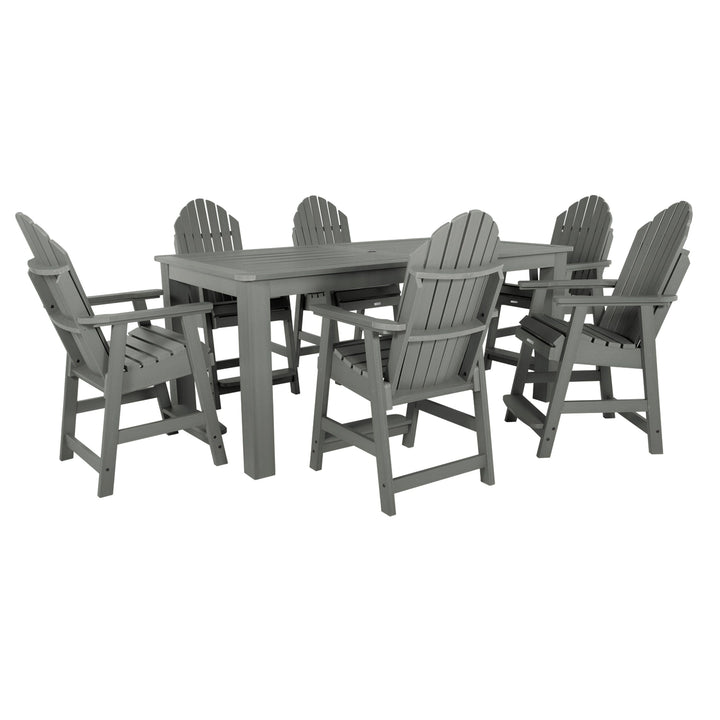 Hamilton 7pc Outdoor Dining Set 42in x 84in - Counter Height Dining Highwood USA Coastal Teak