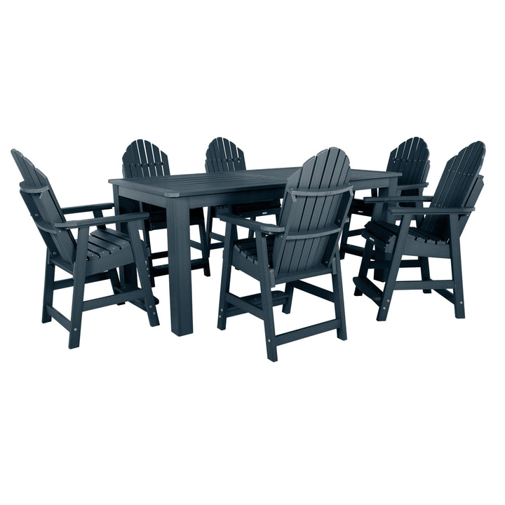 Hamilton 7pc Outdoor Dining Set 42in x 84in - Counter Height Dining Highwood USA Federal Blue