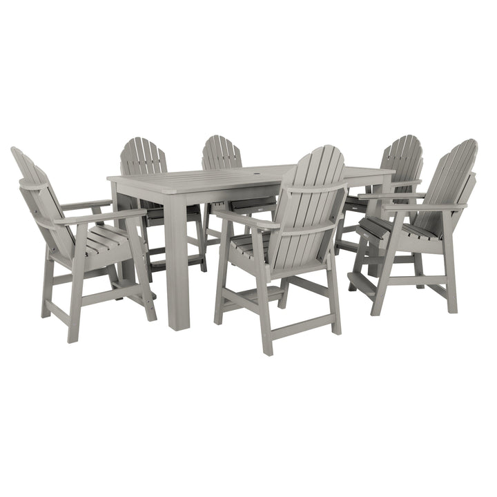 Hamilton 7pc Outdoor Dining Set 42in x 84in - Counter Height Dining Highwood USA Harbor Gray