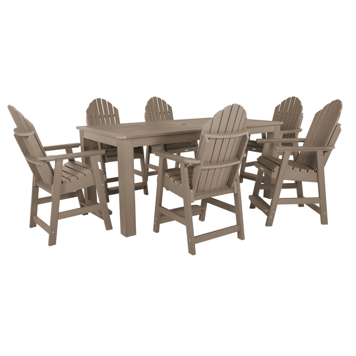 Hamilton 7pc Outdoor Dining Set 42in x 84in - Counter Height Dining Highwood USA Woodland Brown