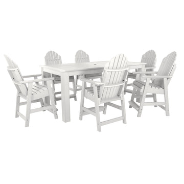 Hamilton 7pc Outdoor Dining Set 42in x 84in - Counter Height Dining Highwood USA White