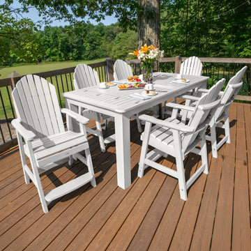 Hamilton 7pc Outdoor Dining Set 42in x 84in - Counter Height Dining Highwood USA