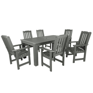 Lehigh 7pc Rectangular Outdoor Dining Set 42in x 72in - Dining Height Dining Highwood USA Coastal Teak
