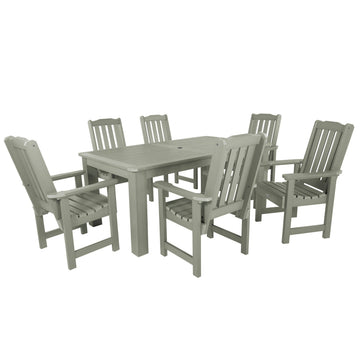 Lehigh 7pc Rectangular Outdoor Dining Set 42in x 72in - Dining Height Dining Highwood USA Eucalyptus