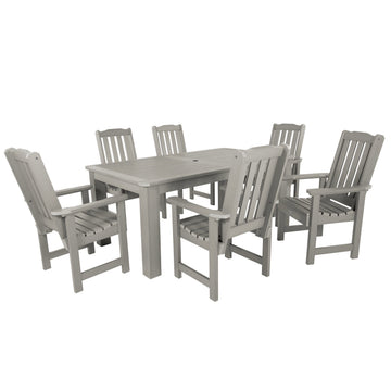 Lehigh 7pc Rectangular Outdoor Dining Set 42in x 72in - Dining Height Dining Highwood USA Harbor Gray