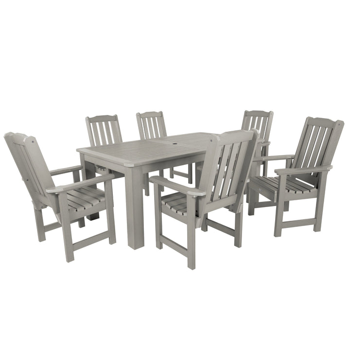 Lehigh 7pc Rectangular Outdoor Dining Set 42in x 72in - Dining Height Dining Highwood USA Harbor Gray