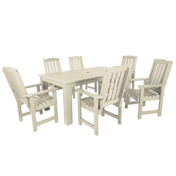 Lehigh 7pc Rectangular Outdoor Dining Set 42in x 72in - Dining Height Dining Highwood USA Whitewash