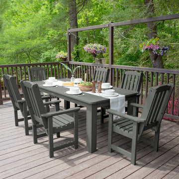 Lehigh 7pc Rectangular Outdoor Dining Set 42in x 84in - Dining Height Dining Highwood USA