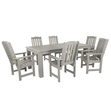 Lehigh 7pc Rectangular Outdoor Dining Set 42in x 84in - Dining Height Dining Highwood USA Harbor Gray