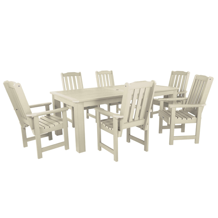 Lehigh 7pc Rectangular Outdoor Dining Set 42in x 84in - Dining Height Dining Highwood USA Whitewash