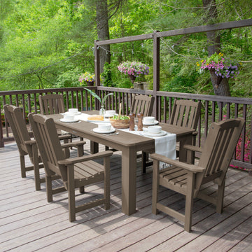 Lehigh 7pc Rectangular Outdoor Dining Set 42in x 84in - Dining Height Dining Highwood USA