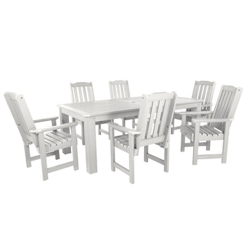 Lehigh 7pc Rectangular Outdoor Dining Set 42in x 84in - Dining Height Dining Highwood USA White