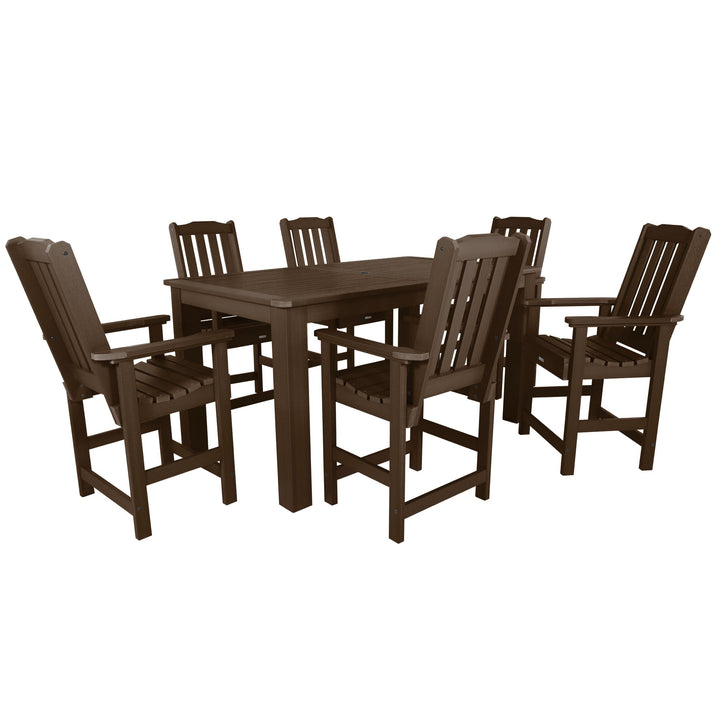 Lehigh 7pc Rectangular Outdoor Dining Set 42in x 72in - Counter Height Dining Highwood USA Weathered Acorn