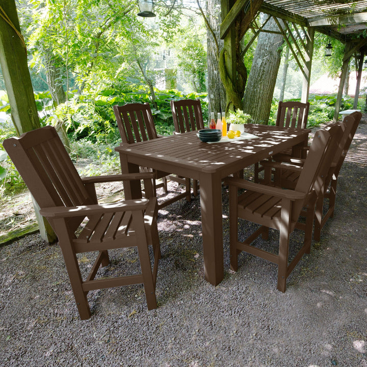 Lehigh 7pc Rectangular Outdoor Dining Set 42in x 72in - Counter Height Dining Highwood USA
