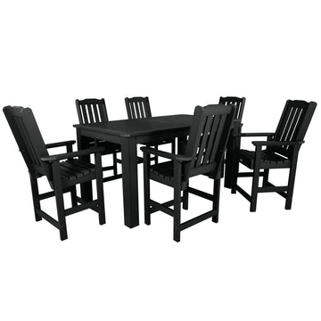 Lehigh 7pc Rectangular Outdoor Dining Set 42in x 72in - Counter Height Dining Highwood USA Black