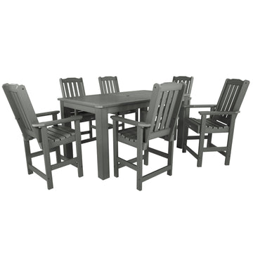 Lehigh 7pc Rectangular Outdoor Dining Set 42in x 72in - Counter Height Dining Highwood USA Coastal Teak