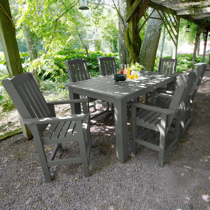 Lehigh 7pc Rectangular Outdoor Dining Set 42in x 72in - Counter Height Dining Highwood USA