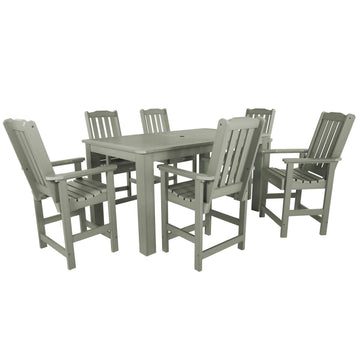 Lehigh 7pc Rectangular Outdoor Dining Set 42in x 72in - Counter Height Dining Highwood USA Eucalyptus