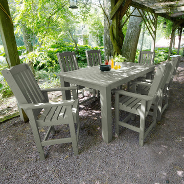 Lehigh 7pc Rectangular Outdoor Dining Set 42in x 72in - Counter Height Dining Highwood USA