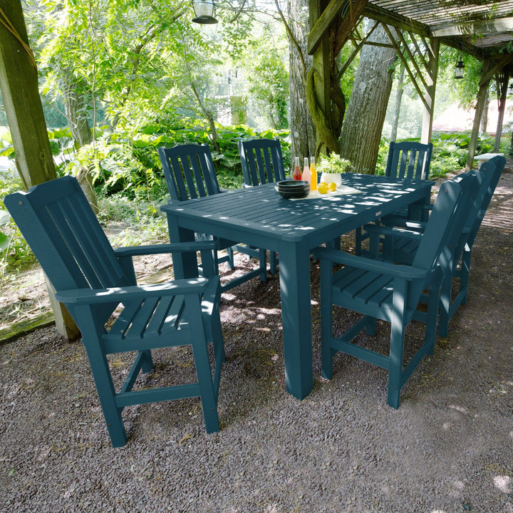 Lehigh 7pc Rectangular Outdoor Dining Set 42in x 72in - Counter Height Dining Highwood USA